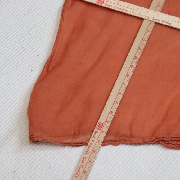 BODIE 100% Linen Sheer Tunic Top Burnt Orange Raw Edge Hem Oversized OS – Flawed - Picture 4 of 7